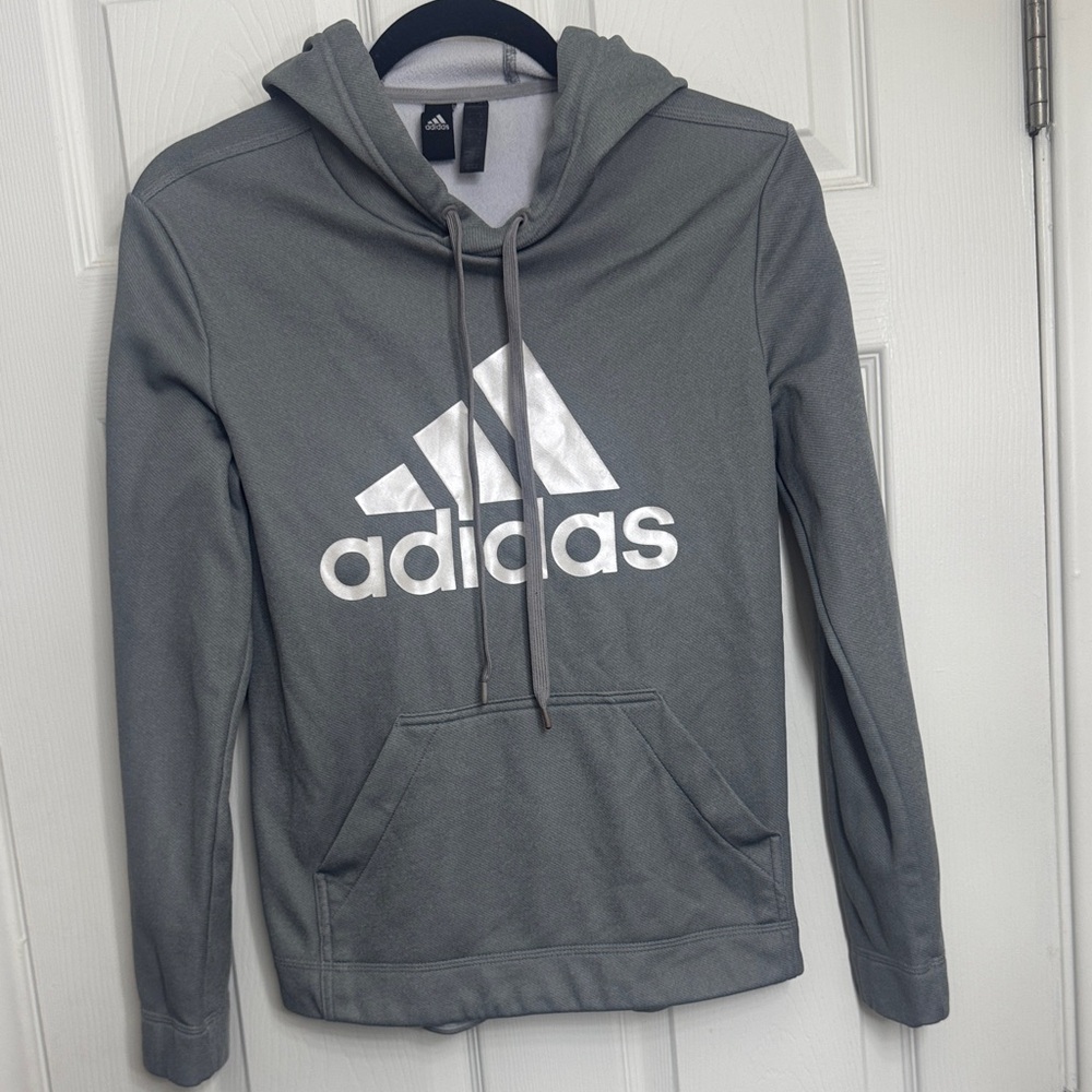 Adidas Men's Gray Hoodie Sweater